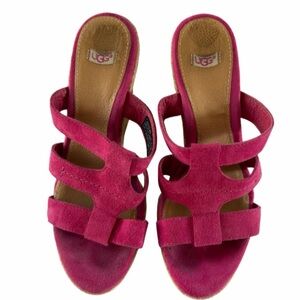 UGG Pink Suede Wedges
